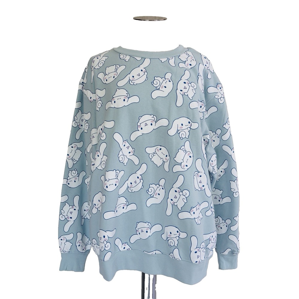 Cinnamoroll Sanrio Sweatshirt XL Kawaii Pastel Blue Anime Cute Graphic Pullover